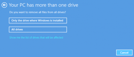 Difference Between Refresh and Reset - choose drive
